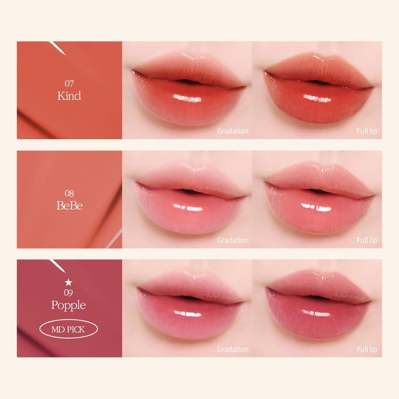 COSNORI Flow Wave Lip Tint - Vegan Glassy Lip Gloss,