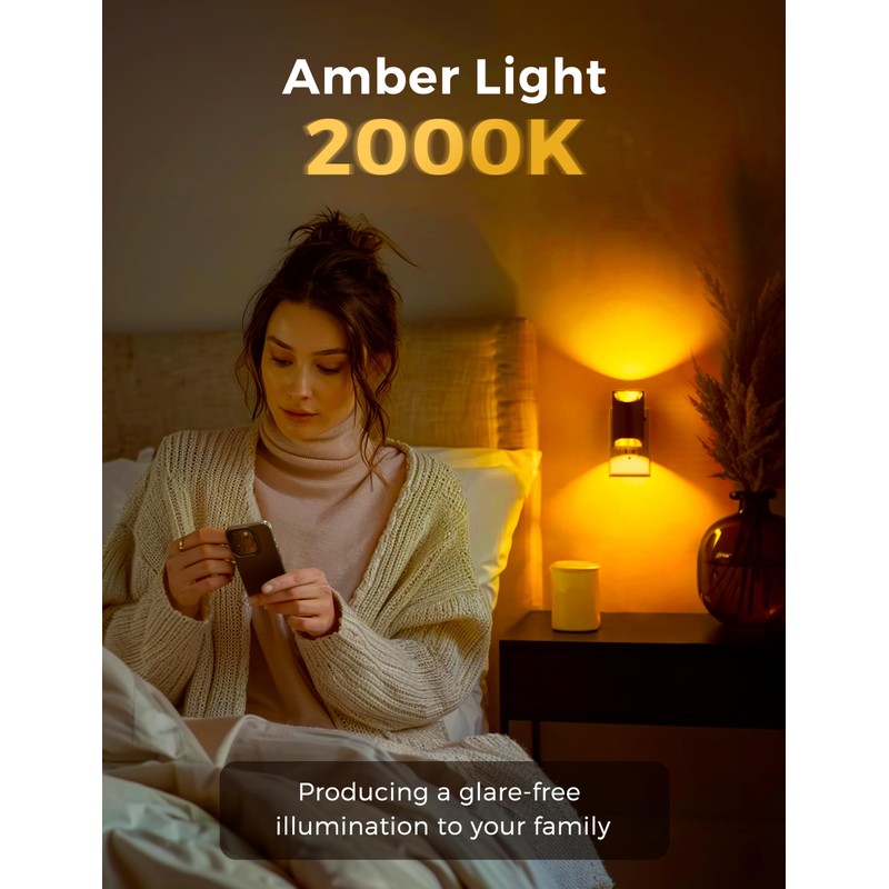 L LOHAS LED Night Light, Amber Night Light, Dimmable Night