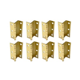 QCAA Three Fold Shutter Hinge, Half Surface for Shutter, Cabinet, Furniture, 2-1/2" x 1.2mm, Brass Plated, Made in Taiwan, 8 Pack