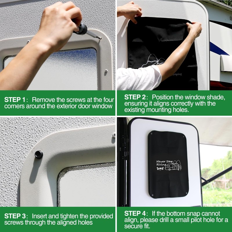 RVINGPRO RV Door Window Shade, 16 Inch X 24.75 Inch