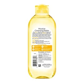 Garnier Agua Micelar con Vitamina C, Limpiador Facial y Desmaquillante, Iluminador e Hidratante, Para Todo Tipo de Piel, Vegano, Sin Pruebas en Animal