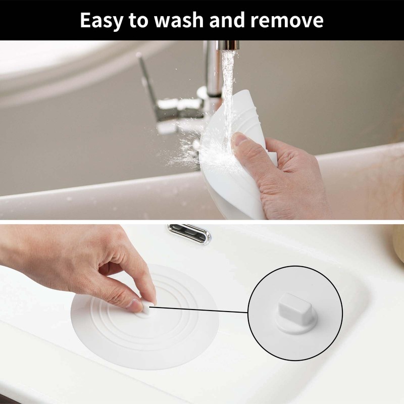 Vaincre 2PCS Bathtub Drain Stopper - 5" Silicone Kitchen Bathroom