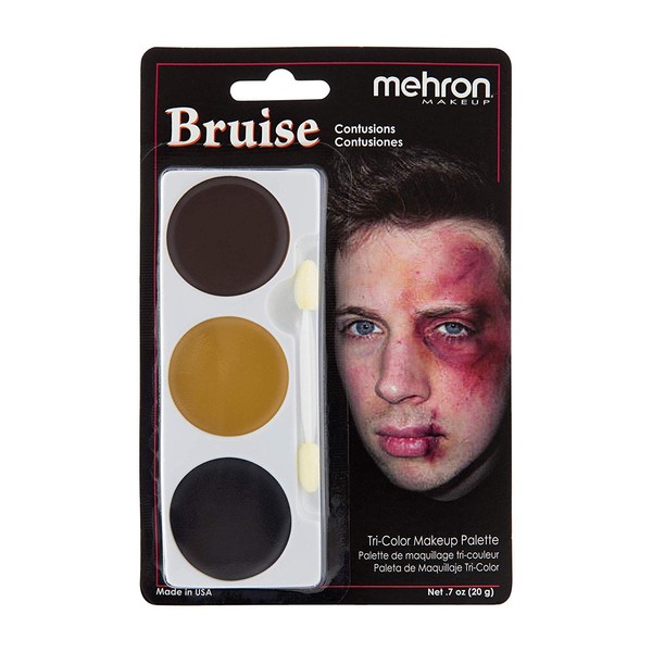 Mehron Makeup Tri-Color Halloween Makeup Palette (BRUISE)