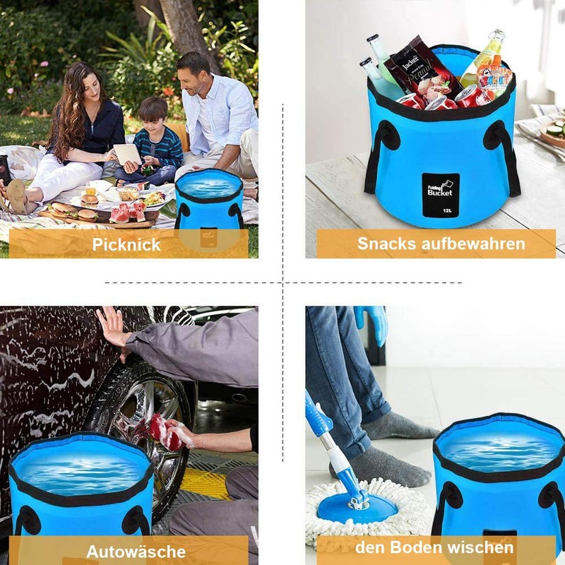 SVUPUE Collapsible Bucket, Folding Water Bucket, Multifunction Folding Bucket for
