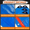 EMEKIAN 16.5' X 20' Blue Heavy Duty Waterproof Tarp, UV