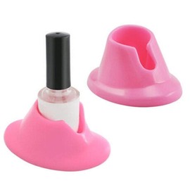 2Pcs Pink Premium Soft Rubber Nail Polish Bottle Holder Display Nail Art Varnish Polish Seat Tool Anti-spill Bottle Stand Manicure Tools Supplies for Nail Organizer Display Foot and and Nail Care