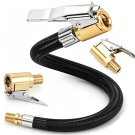 3PCS Tyre Inflator Adaptor Set, 30cm Tyre Inflator Hose Adapter Accessories