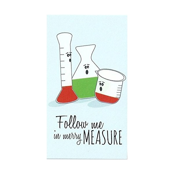 Mini Science Christmas Cards/Gift Tags - Merry Measure (Set of 24) by Nerdy Words