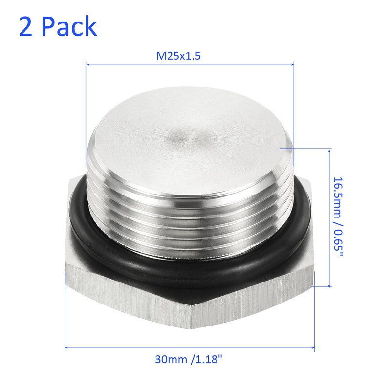 M METERXITY 2 Pack Male Plug - Thread Hexagon Head