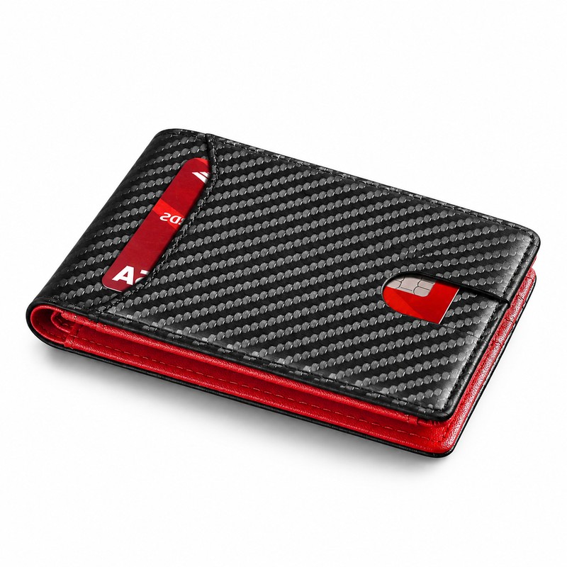 Ultra Thin RFID Wallet for Men – Carbon Fiber Pattern