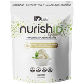 IDLife Vanilla Ice Cream NurishID Vegan - Meal Replacement Shake with Plant-Based Protein, Adaptogenic Mushrooms and Superfoods -15 Servings