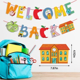 Back to School Banner for Classroom First Day of School, First Day of School Banner Decorations Welcome Back to School Apple Banner for School Bulletin Board Chalkboard Party Decorations Supplies