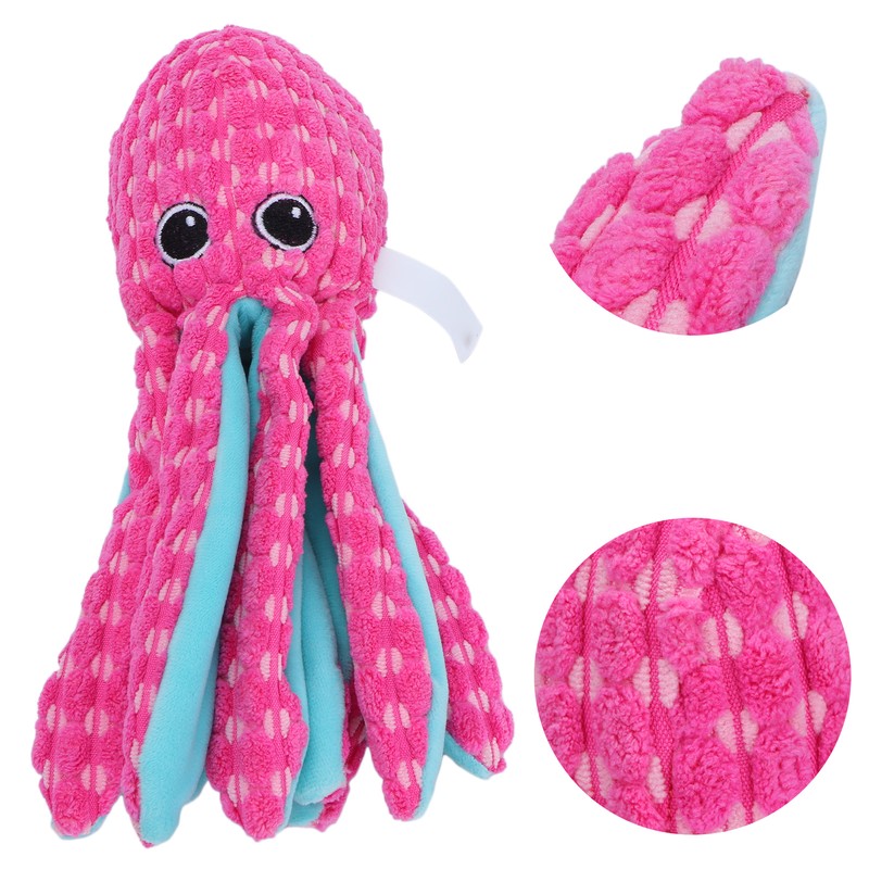 Pet Corduroy Octopus Vocal Toy Puppy Biting Training Toy for