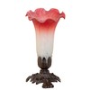 Meyda 8" High Pink Pond Lily Victorian Mini Lamp