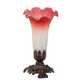 Meyda 8" High Pink Pond Lily Victorian Mini Lamp