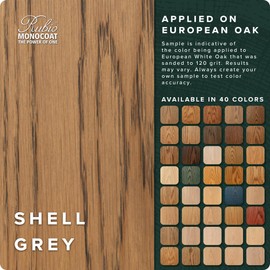 Rubio Monocoat Wood Stain & Finish Sample - Shell Grey | Oil Plus Part A | Quick-Dry, Eco-Friendly Linseed Wood Oil for Indoor Use | Ideal for Sampling Oil Plus 2C & Touch Ups | 100 mL