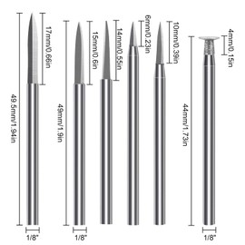 SUNJOYCO 6PCS Wood Carving Drill Bits Set for Rotary Tool, 1/8" Shank HSS Engraving Drill Bit Woodworking Tool for DIY Carving Drilling Micro Sculpting