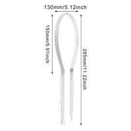 HONBAY 1PCS 4 Row Rhinestone Headband Bling Crystal Tassel Headband Wedding Hairband Elegant Hair Jewelry for Women Party Hair Accessories