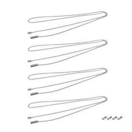 KUMGROT 4 PCS Ball Pull Chain Extension 3 Feet (1 Meter) Beaded Ceiling Fan Light Switch Chain String with Connector, Silver