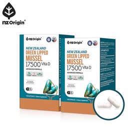 Enjet Origin New Zealand Green Lipped Mussel 17500 Vitamin D (120 Capsules) X 2 Bottles / 엔젯오리진 뉴질랜드 초록입홍합 17500 비타민D(120캡슐)X2통