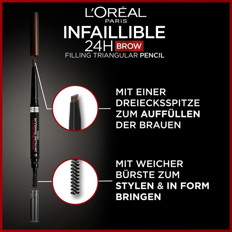 L'Oréal Paris Eyebrow Pencil with Rotating Triangle Tip for Defined