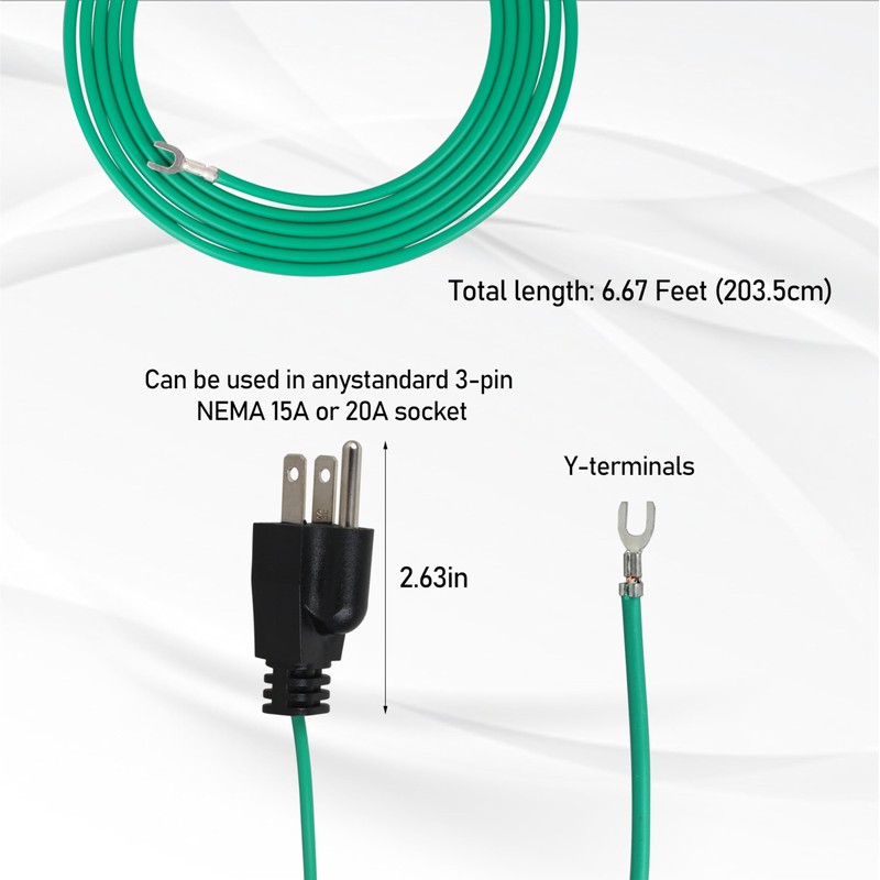 6.6 Ft Shielded Ethernet Patch Panel Bond & Ground Extension