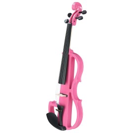 Unbranded US 4/4 Pink Electric Silent Violin W/ Case Bow Rosin Headphone Connecting Line