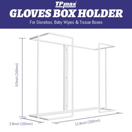 XL Gloves Box Facial Tissue Box Holder,Wire Rack Dispenser for Gloves,Tissues Paper Towels Organizer - Mounting Accessories Included - Holds up to 2 Boxes - Perfect for Lab, Food Service and Home