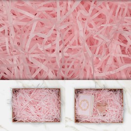 JIWINNER 8 oz (1/2 LB) Cut Paper Shred Filler for Gift Baskets, Easter Basket Grass, Light Pink Paper Filler for Gift Wrapping, Crafting Activities, Weddings, Boxes Filler, Basket Filler,