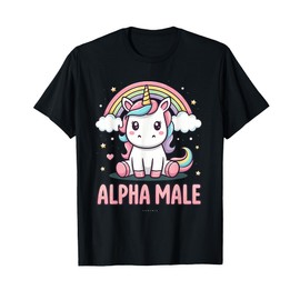 Kawaii Unicorn Male Alpha - Funny Cute Ironic Design T-Shirt