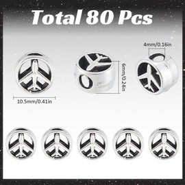 SUNNYCLUE 1 Box 80Pcs Air Plane Bead Airline beads 4mm Big Hole Antique Silver Alloy Aircrafts Vintage Aircraft Loose Spacer Airplane Beads for Jewellery Making Beaded Bracelets Necklaces Supplies