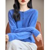 Chanyarn Women's Crew Neck 100% Merino Wool Cardigans 2024 Spring