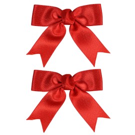 Glitter Ribbon Hair Bows 3" Shiny Red Small Ribbon Bowknot Alligator Barrettes Christmas Valentines New Year Wedding Gift for Little Teen Toddler Baby Flower Girls Kids Women