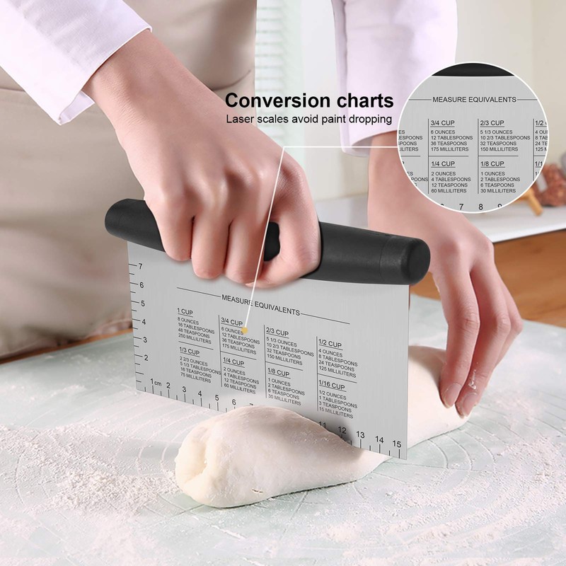 Metal Griddle Scraper Chopper Pastry Dough Cutter Stainless Steel Dough