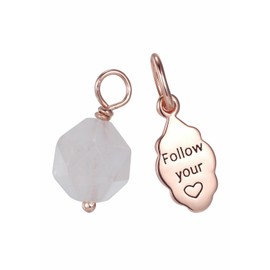 Silverworks Charm Rose Gold-Tone and Quartz Follow Your Heart 2-Piece Set PE52