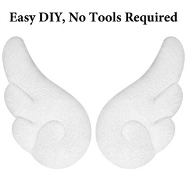 Geekria Angel Wings Decorative Earphone DIY Decoration Accessories Easy Installation No Tools Required (White, 1 Pair)