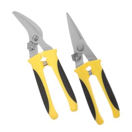 Outanaya 2pcs Heavy Duty Cutting Shears with Non Slip Dual Color Handle for Industrial and Construction Use for Cutting Tin and Wire Ducts