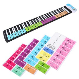 Botas Para Piano 88 Teclas,etiquetas adhesivas de teclado electrónico para teclados de teclas 49/61/76/88 para niños y principiantes que aprenden piano o teclado(multicolor)