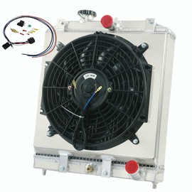 HKAUTOPART Radiator Compatible with 1992-2000 Honda Civic 1.5L 1.6L L4 Gas & 1994-2001 Acura Integra 1.8L L4 Gas, 2 Row Full Aluminium Radiator + 12 Inch Fan + Shroud + Thermostat Relay Kit