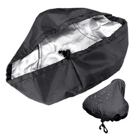 MEMOFYND 1 Piece Black Saddle Cover, Bicycle Seat Cover, Waterproof Bicycle Seat Cover, Saddle Cover, Saddle Sun Protection, Bicycle Seat Cushion Dust Cover, Bicycle Accessories, 24 x 27 cm