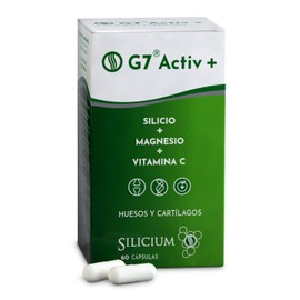 G7 Activ+ Enhanced Formula Silicon Supplement with Vitamin C and Magnesium that improves the normal maintenance of bones and joints. Additional energy and vitality. 60 capsules.