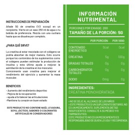 Creatina Monohidratada Green 1 Kg 200 Servicios Sabores                                                                                               