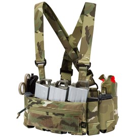 KRYDEX Tactical Chest Rig Elastic Rig Cummerbund with X Harness and Admin Pouch (MC)