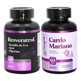 Resveratrol  Uva  Piperina  Acai  Kit Antioxidante Natural  Cardo Mariano  Apoyo Celular Diario  Detox Herbolario Sin Aditivos  Momosie               