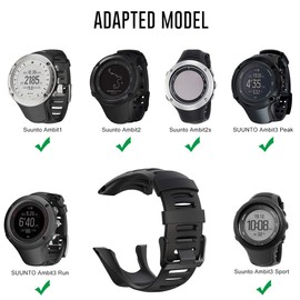 Songsier Strap Compatible with Suunto Ambit 3/1/2/2S/2R/3 Sport/3 Run/3 Peak Soft TPU Replacement Strap Watch Band
