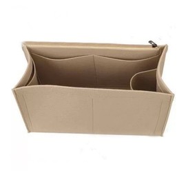 Lckaey Purse Insert For ONTHEGO PM MM GM Wallet Tote - Felt Organizer - With Zipper Pocket 1081Khaki-M