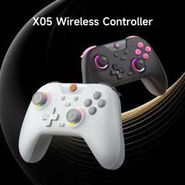 EasySMX X05 2.4g Wireless Gaming Controller for PC,Switch - Controller Gamepad with Hall Effect, Anti-Drift Controllercolor: White