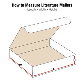 Aviditi White Literature Mailing Boxes, 10 x 10 x 2 Inches, Pack of 50, Crush-Proof, for Shipping, Mailing and Storing