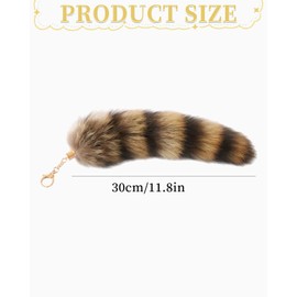 KGDUYC Fox Tail Pendant Key Fob, Fur Tail Keychain, Extra Large Key Ring, Bag Accessories, Car Key Chains, Pendant, Soft, Fluffy, Dense, Decoration, Natural Colours