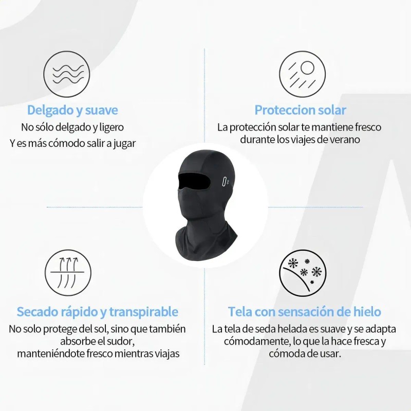 2 Pack Balaclava Negro Unisex Pasamontañas Térmico Uv+ Moto